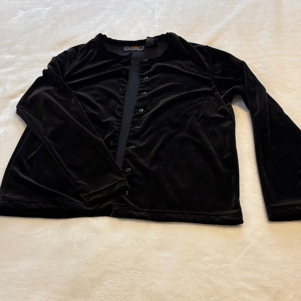 Route 66 Black Velvet Cardigan. Size medium